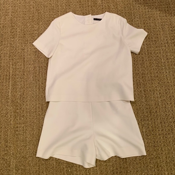 Zara Other - ZARA SQUARE WHITE PEEP BACK ROMPER